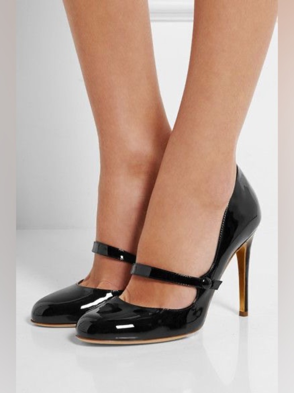 EUC Rupert Sanderson Black Patent Mary Jane Heels size EU37